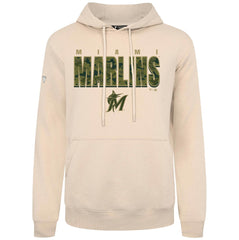 Khaki Miami Marlins Levelwear Podium Protect Pullover Hoodie