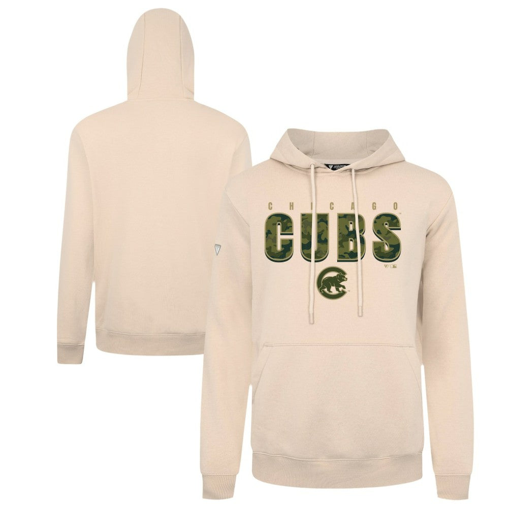 Khaki Chicago Cubs Levelwear Podium Protect Pullover Hoodie