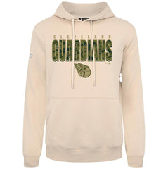 Khaki Cleveland Guardians Levelwear Podium Protect Pullover Hoodie