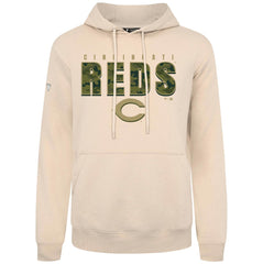 Khaki Cincinnati Reds Levelwear Podium Protect Pullover Hoodie