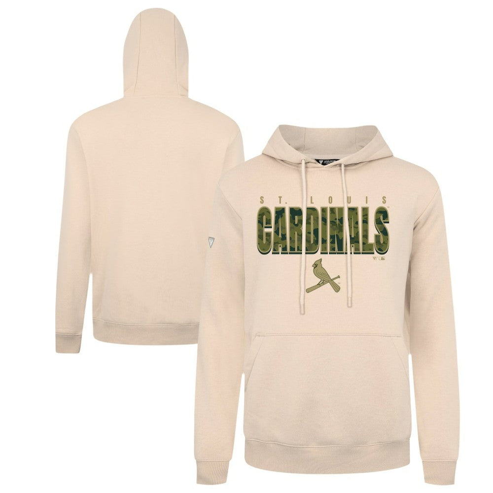 Khaki St. Louis Cardinals Levelwear Podium Protect Pullover Hoodie