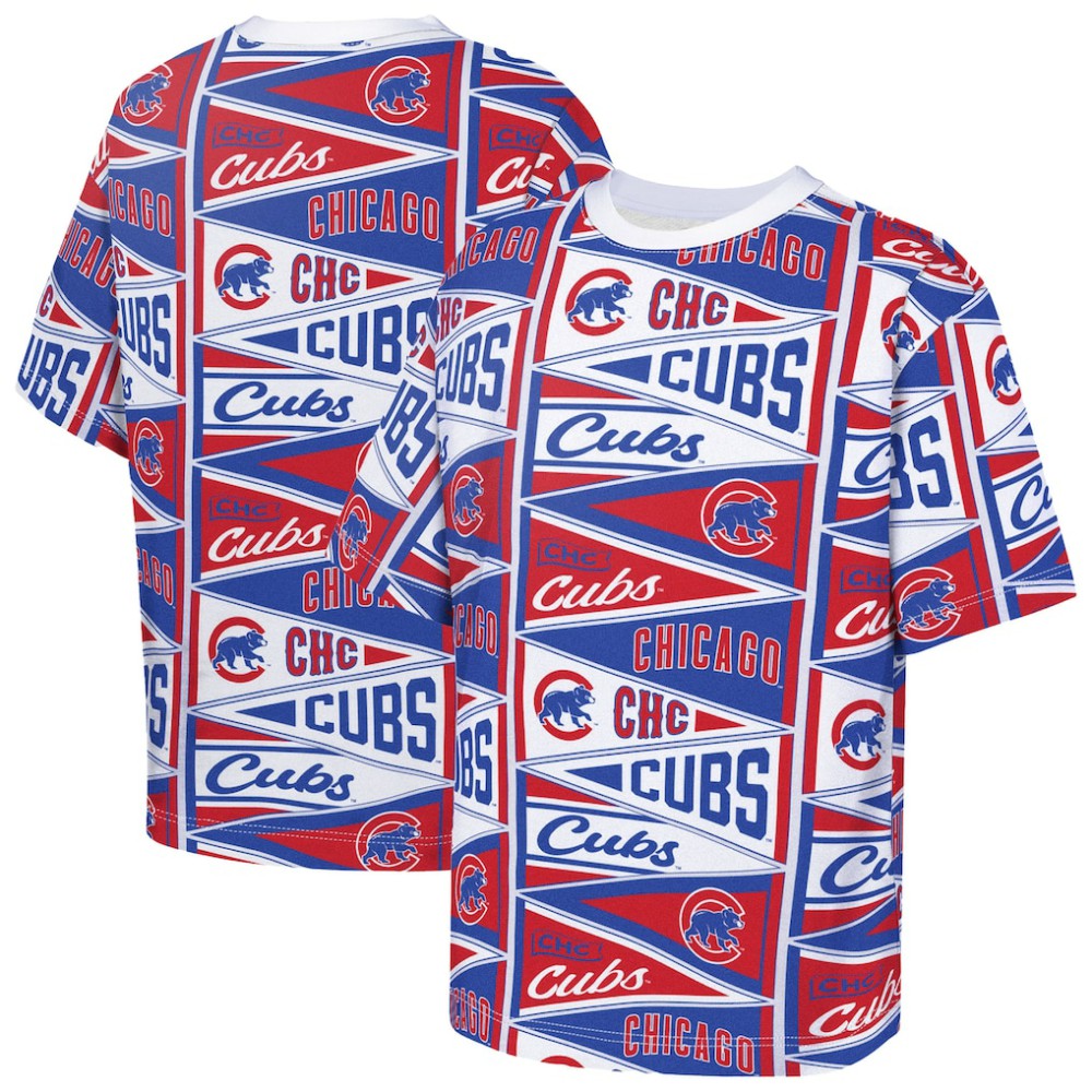 Red Chicago Cubs Outerstuff Youth All-Over Pennant T-Shirt