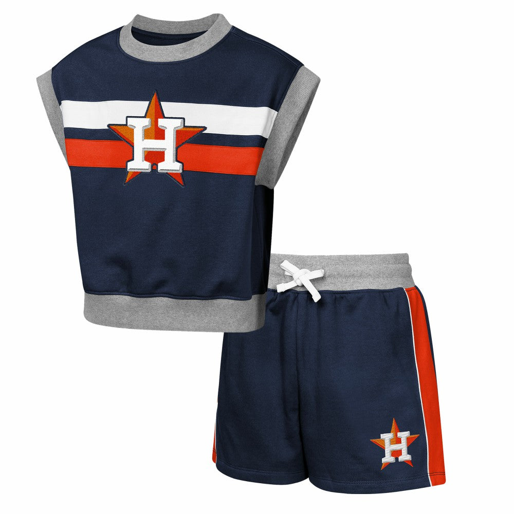 Navy Houston Astros Outerstuff Youth Big League Short Stop T-Shirt & Shorts Set