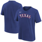 Royal Texas Rangers Nike Youth Wordmark T-Shirt