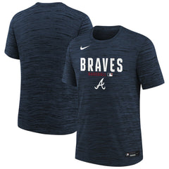 Navy Atlanta Braves Nike Youth Authentic Collection Velocity Dri-FIT T-Shirt