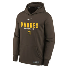 Brown San Diego Padres Nike Youth Authentic Collection Therma-FIT Hoodie