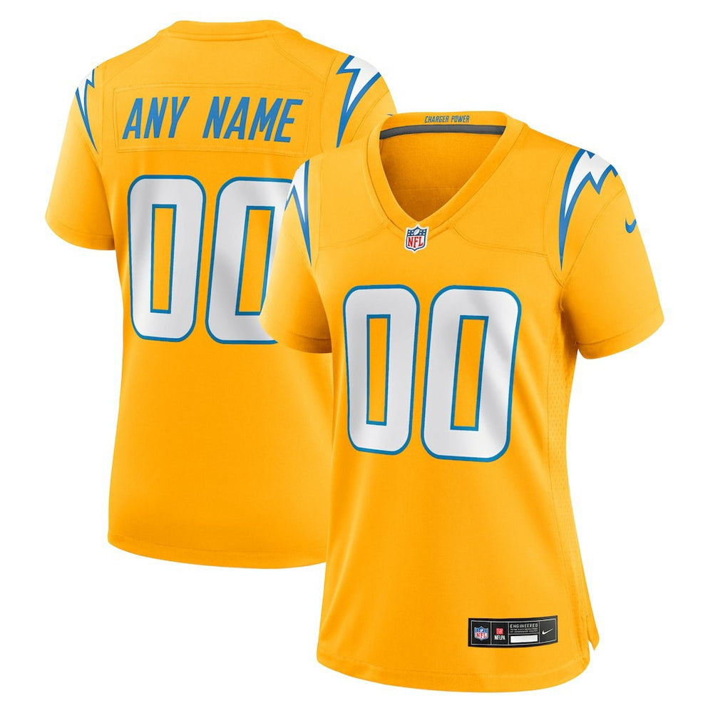 Women's Alternate Charger Power Game Custom Jersey - Los Angeles Chargers Jerseys