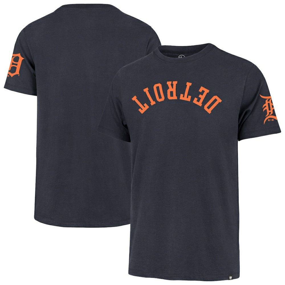 Navy Detroit Tigers '47 Upside Down Two-Peat Franklin T-Shirt