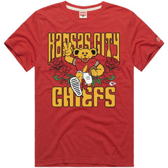 Homage NFL x Grateful Dead Tri-Blend T-Shirt - Kansas City Chiefs T-shirts