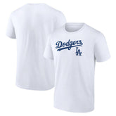 White Los Angeles Dodgers Team Lockup T-Shirt