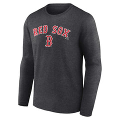 Charcoal Boston Red Sox Team Lockup Long Sleeve T-Shirt
