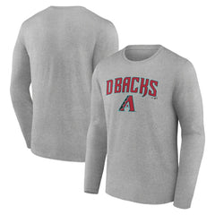 Gray Arizona Diamondbacks Team Lockup Long Sleeve T-Shirt