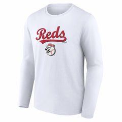 White Cincinnati Reds Team Lockup Long Sleeve T-Shirt