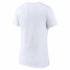 White Cincinnati Reds Women's Team Lockup V-Neck T-Shirt