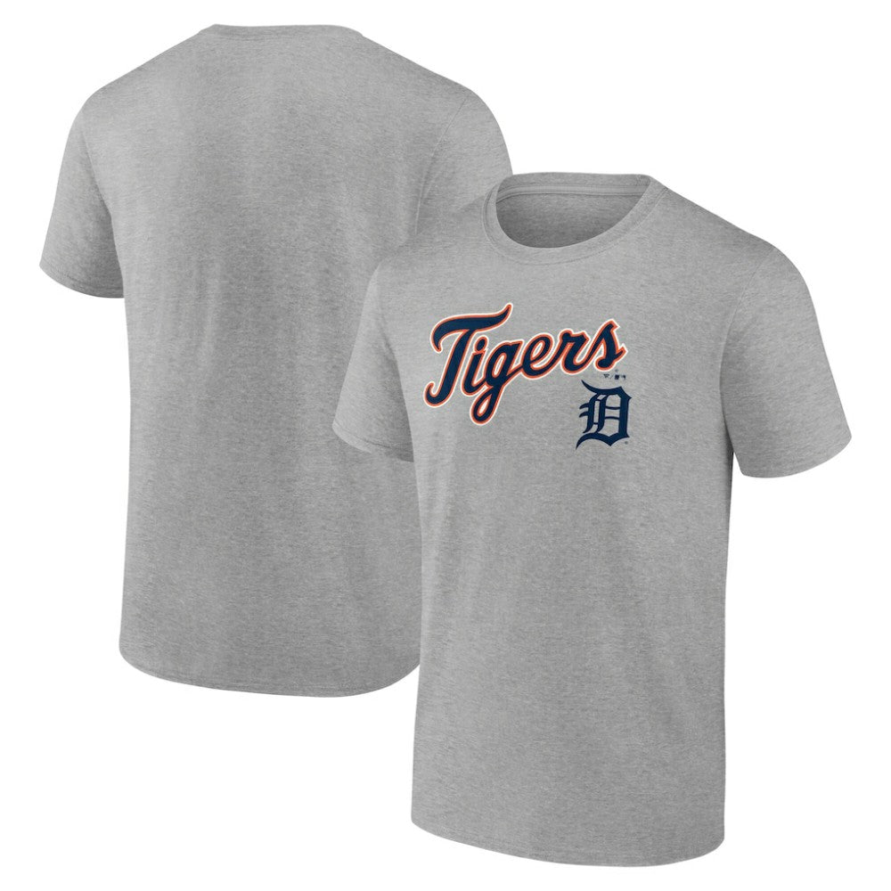 Heather Gray Detroit Tigers Team Lockup T-Shirt