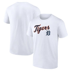 White Detroit Tigers Team Lockup T-Shirt