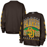 Brown San Diego Padres '47 Women's Trendy Team Go Big Oversized Sweatshirt