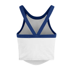 White Los Angeles Dodgers '47 Women's Trendy Team Rally Sporty Cropped Racerback Tank Top