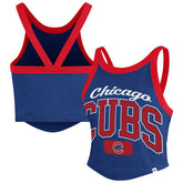 Royal Chicago Cubs '47 Women's Trendy Team Rally Sporty Cropped Racerback Tank Top