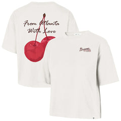 Cream Atlanta Braves '47 Women's Love Letter Reed City T-Shirt