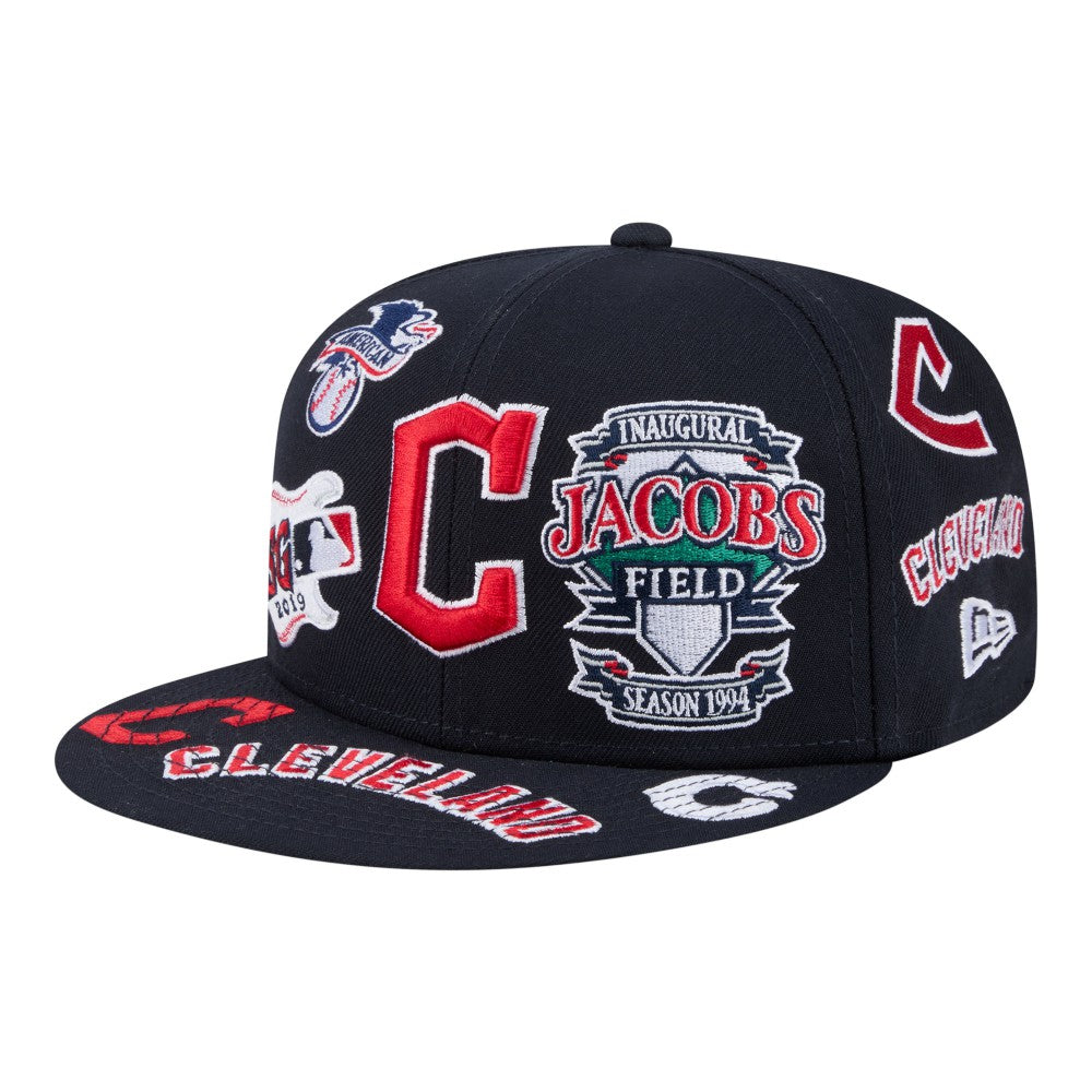 Navy Cleveland Guardians New Era All Over 59FIFTY Fitted Hat