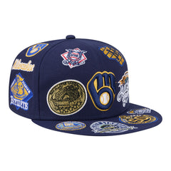 Navy Milwaukee Brewers New Era All Over 59FIFTY Fitted Hat