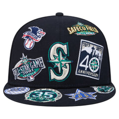 Navy Seattle Mariners New Era All Over 59FIFTY Fitted Hat