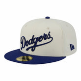 Cream Los Angeles Dodgers New Era Two-Tone Stitch 59FIFTY Fitted Hat
