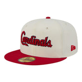Cream St. Louis Cardinals New Era Two-Tone Stitch 59FIFTY Fitted Hat