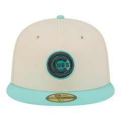 Light Beige/Turquoise Chicago Cubs New Era Two-Tone Color Pack 59FIFTY Fitted Hat