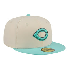 Light Beige/Turquoise Cincinnati Reds New Era Two-Tone Color Pack 59FIFTY Fitted Hat