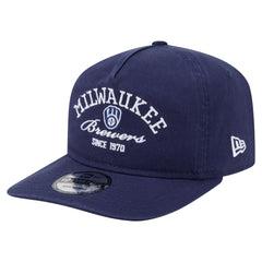 Navy Milwaukee Brewers New Era Stacked 19TWENTY Adjustable Hat