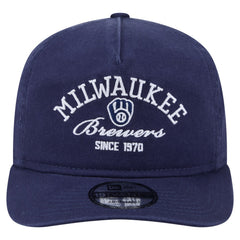 Navy Milwaukee Brewers New Era Stacked 19TWENTY Adjustable Hat