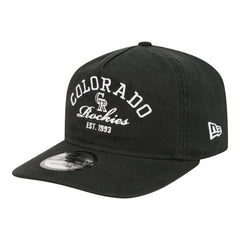 Black Colorado Rockies New Era Stacked 19TWENTY Adjustable Hat