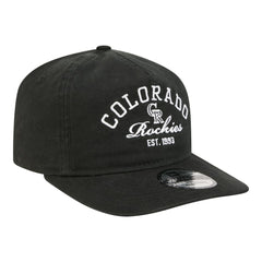 Black Colorado Rockies New Era Stacked 19TWENTY Adjustable Hat