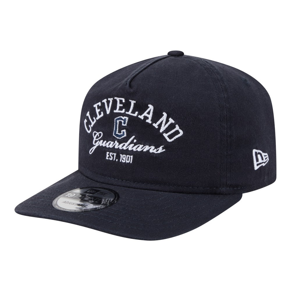 Navy Cleveland Guardians New Era Stacked 19TWENTY Adjustable Hat