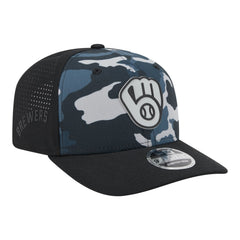 Black Milwaukee Brewers New Era Tonal Camo 9SEVENTY Stretch-Snap Hat