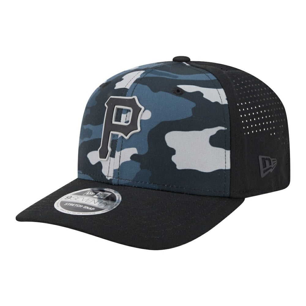 Black Pittsburgh Pirates New Era Tonal Camo 9SEVENTY Stretch-Snap Hat