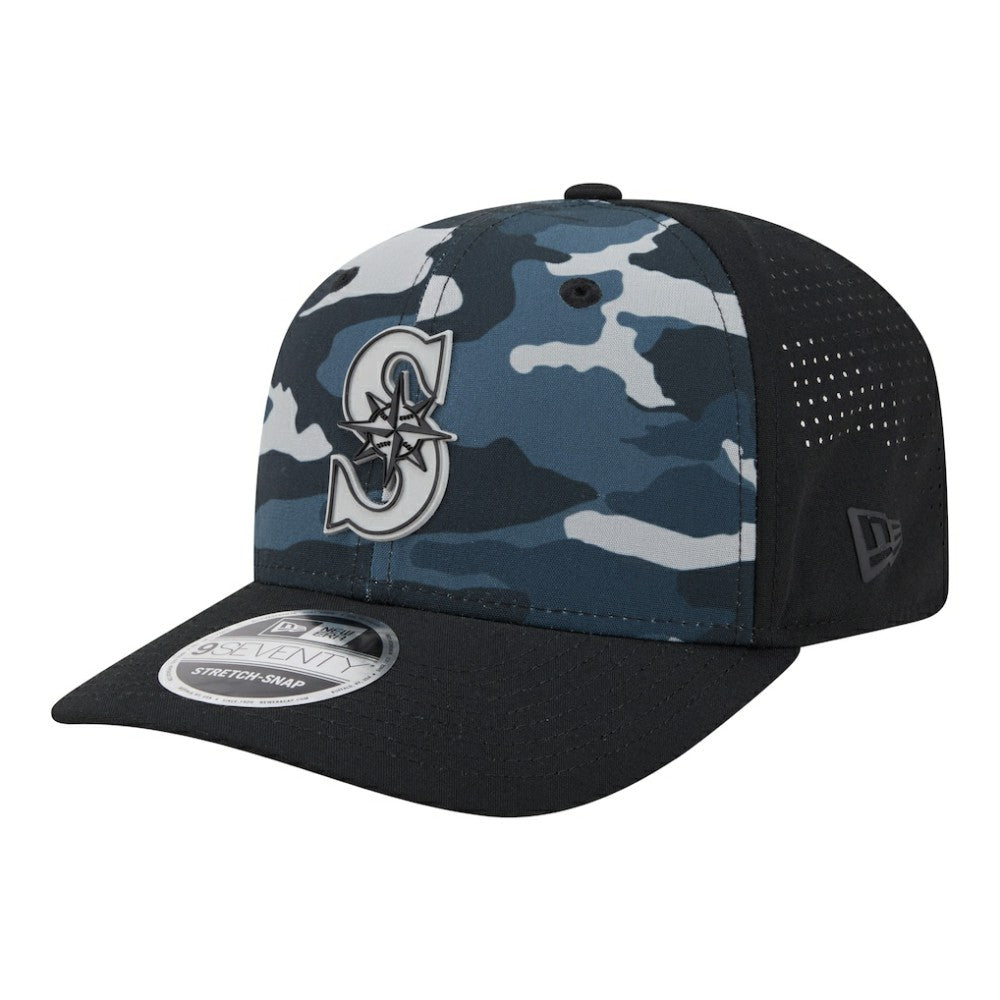 Black Seattle Mariners New Era Tonal Camo 9SEVENTY Stretch-Snap Hat