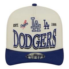 Cream Los Angeles Dodgers New Era Throwback Tri-Hit A-Frame 9FIFTY Adjustable Hat