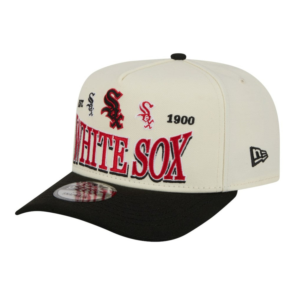 Cream Chicago White Sox New Era Throwback Tri-Hit A-Frame 9FIFTY Adjustable Hat