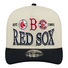 Cream Boston Red Sox New Era Throwback Tri-Hit A-Frame 9FIFTY Adjustable Hat