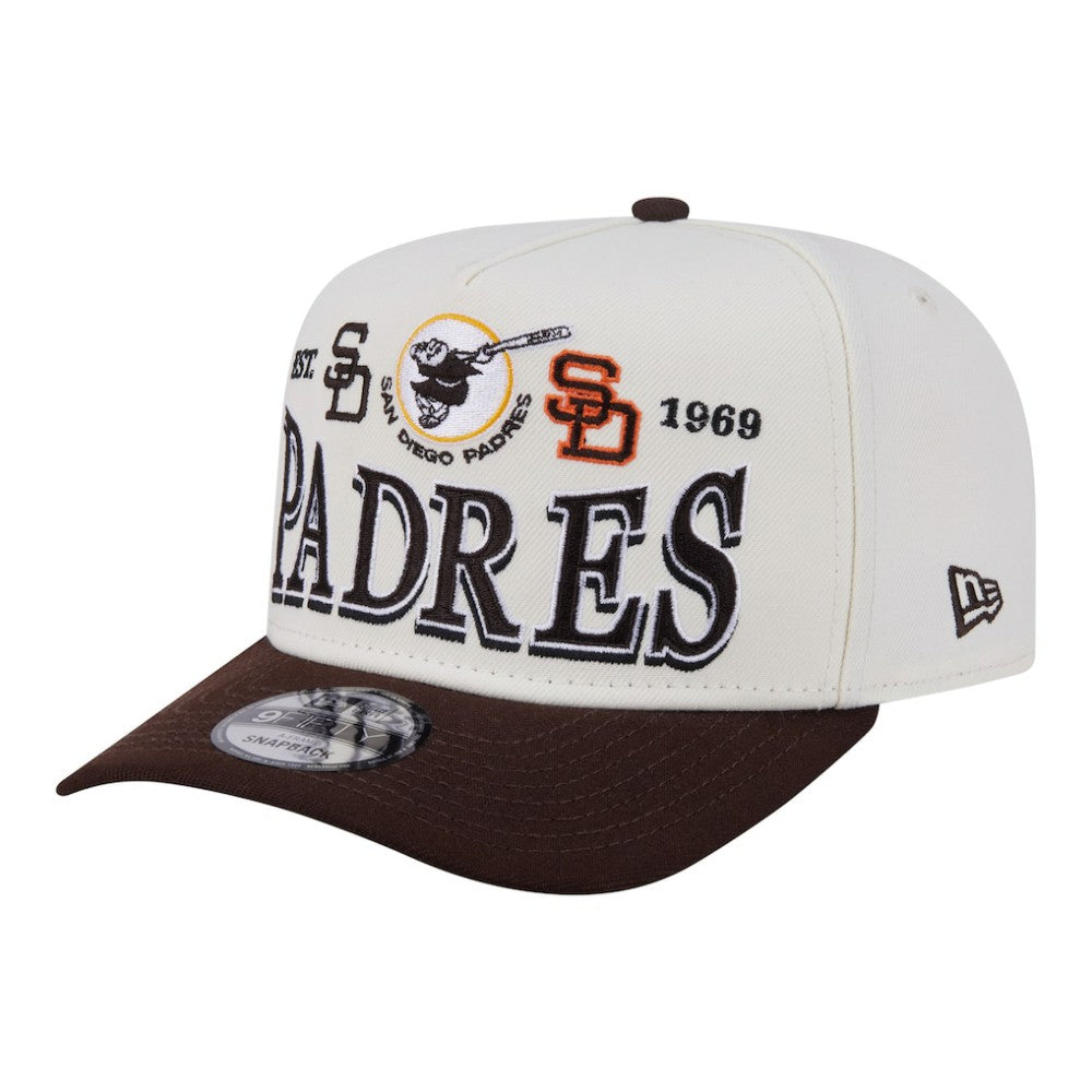 Cream San Diego Padres New Era Throwback Tri-Hit A-Frame 9FIFTY Adjustable Hat