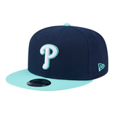Navy/Turquoise Philadelphia Phillies New Era Two-Tone Color Pack 9FIFTY Snapback Hat