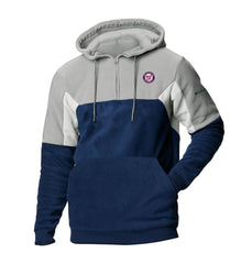 Navy Washington Nationals Columbia Men's Lodge Fleece Quarter-Zip Hoodie