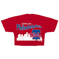Red Philadelphia Phillies Fanatics Women's Cropped Jersey T-Shirt