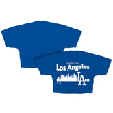 Royal Los Angeles Dodgers Fanatics Women's Skyline Crop T-Shirt