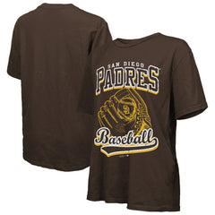 Brown San Diego Padres Majestic Threads Women's Oversized First Base T-Shirt