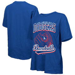 Royal Los Angeles Dodgers Majestic Threads Women's Oversized First Base T-Shirt