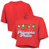 Red Philadelphia Phillies Majestic Threads Women's Boxy Crop T-Shirt